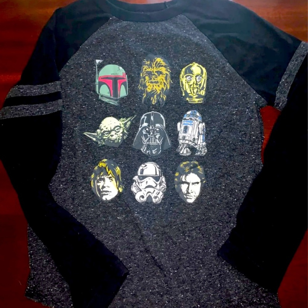 Star Wars Boys' Long SleeveT-Shirt, Bla